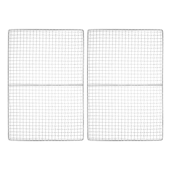 Uxcell 2-Pack Cooling Rack, 17" x 12" Stainless Steel Baking Rack for BBQ/Cooking/Roasting/Grilling/Steaming/Drying, Wire Cooling Rack for Baking [Silver]
