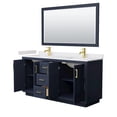 thumbnail image 3 of Wyndham Collection Miranda 66" Wood Double Bathroom Vanity in Dark Blue/Gold, 3 of 7