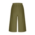 thumbnail image 6 of Kaemgyyd Womens Pants Lightweight Wide Leg Flowy Capris Lounge Elastic Waist Ladies Vacation Beach Cropped Trousers with Pockets, 6 of 7