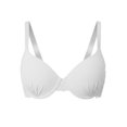 thumbnail image 2 of VISALY Plus Size Full Coverage Padded Underwire Lace Bra Seamless Adjustable Thin Straps Push Up Convertible Bra Lace Trim Bust Lifting Support T-Shirt Bralettes Comfy Soft Shaping Bra White 75B, 2 of 4