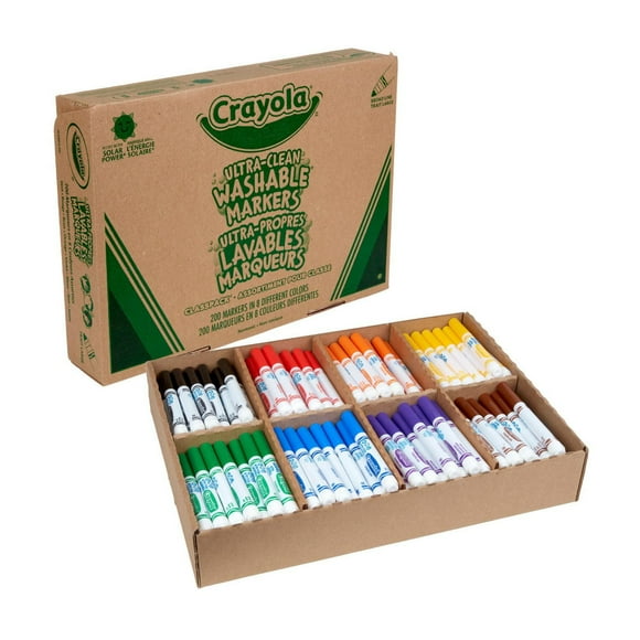 Assortiment Classpack de 200 marqueurs lavables (8 couleurs)
