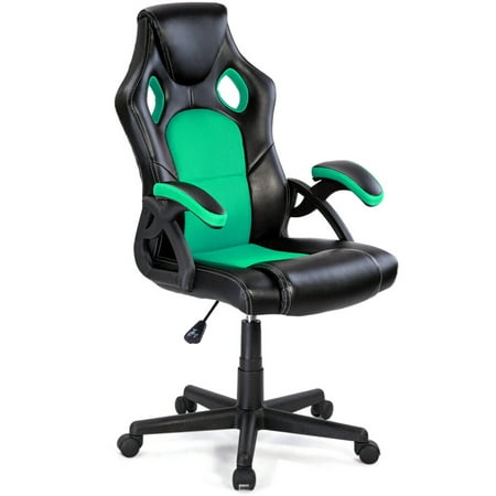 Costway PU Leather Executive Bucket Seat Racing Style Office Chair Computer Desk (Best Racing Seats For The Money)