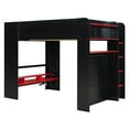 thumbnail image 4 of Harper & Bright Designs Full Size Gaming Loft Bed with Height-adjustable Desk & RGB Lights, Full Wood Loft Bed Frame with Wardrobe & Storage Shelves, Red, 4 of 18