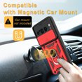 thumbnail image 6 of Dteck for Google Pixel 8 Pro Bracket Shell Case, Shockproof Heavy Duty Kickstand Rotate Ring Stand Magnetic with Car Mount Holder Slide Lens Cover Rugged Case, red, 6 of 7