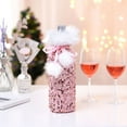 thumbnail image 6 of Wine Bottle Covers Sequins Bow Decorative Portable Drawstring Wine Bottle Bags for Christmas, 6 of 8