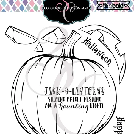 Big & Bold~Scary Pumpkin 6 x 6 Clear Stamps