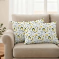 thumbnail image 3 of Outdoor Waterproof Pillow Covers Summer Lemon Watercolor Leaves Decorative Throw Pillow Protectors,Pillowcase Cushion Cases for Patio Sofa Garden Couch,20x12in,Pack of 2, 3 of 14