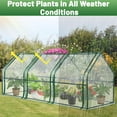 thumbnail image 2 of Greengro Mini Greenhouse, 95" x 36" x 36" Portable Greenhouses for Outdoors with Roll-up Zipper Door, Ground Stakes & 20 T-Shaped Plant Tags, Waterproof UV-Resistant Green House for Indoor Outside, 2 of 7