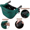 thumbnail image 4 of Silla con gancho, diseño seguro y de carga alta, almacenamiento plegable y clip de fijación apretado en la silla alta de mesa, cojín de asiento extraíble, se fija a la silla de mesa rápida (verde oscu, 4 of 5