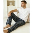 thumbnail image 6 of Active Club Men’s Flannel Pajama Pants – Soft Sleep & Lounge Pants with Pockets & Adjustable Drawstring – Plaid Lounge Bottoms (Black Blue Plaid, Medium), 6 of 6