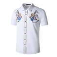 thumbnail image 2 of Men's Western Cowboy Shirts Short Sleeve Slim Fit Lightweight Breathable Casual Button Down Shirts Embellished Shirts, 2 of 4