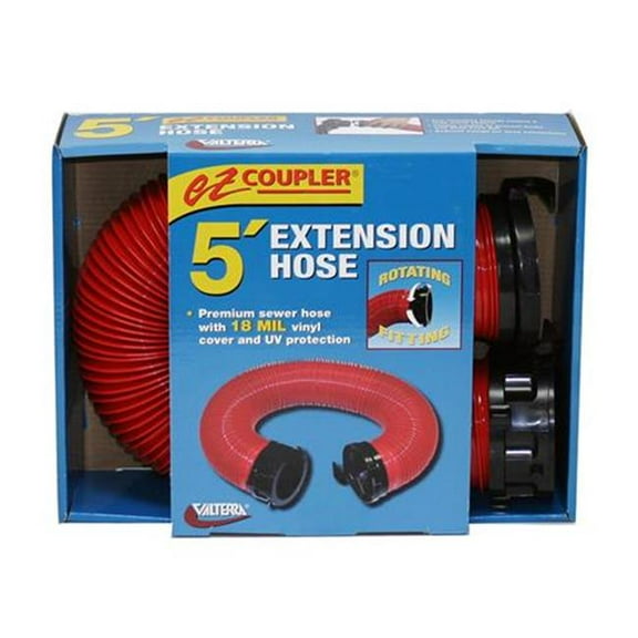 VALTERRA LLC D040112 5 Ft. Ez Coupler Sewer Hose- Red