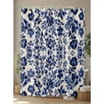 thumbnail image 4 of Shower Curtains Blue Flowers Pattern Bath Curtain Linen Background Waterproof Bathroom Shower Curtain Set with Hooks Decoration 72 x 72 Inches, 4 of 7