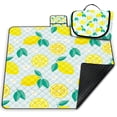 thumbnail image 2 of Extra Large Picnic Blanket Waterproof,80"x 80"Foldable Machine Washable Beach Blanket,Outdoor Blanket for 6-8 Adults,Suitable for Indoor Crawling,Park Beach,Camping,Hiking,Family Travel(Lemon), 2 of 5