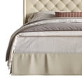 thumbnail image 5 of Home Design Eleanor Full Upholstered Platform Bed Frame with Nailhead Trim, Button Tufted Camelback Wingback Headboard, Beige – Easy Assembly, 5 of 5