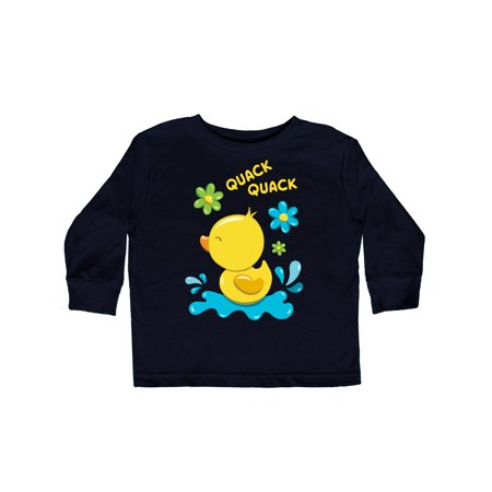 

Inktastic Quack Quack Cute Duckling with Flowers Gift Toddler Boy or Toddler Girl Long Sleeve T-Shirt