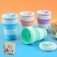 thumbnail image 5 of Silicone Collapsible Coffee Cup, Travel Camping Cup, Cup Cover Sealed, 12 oz, Folded Only 2 Inches, Blue, 5 of 5