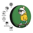 thumbnail image 4 of Logiee Cool Skateboarding Bulldog Print Spare Tire Cover, Universal Wheel Protectors,Waterproof Dust-Proof UV Sun Wheel Tire Cover,Fit for SUV, RV, Travel Trailer, Truck-14 inch, 4 of 6
