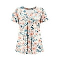 thumbnail image 2 of Paiyanr Women Tunic Tops Casual V-Neck Short Sleeve Shirts Floral Blouses Loose Summer Tops, 2 of 7