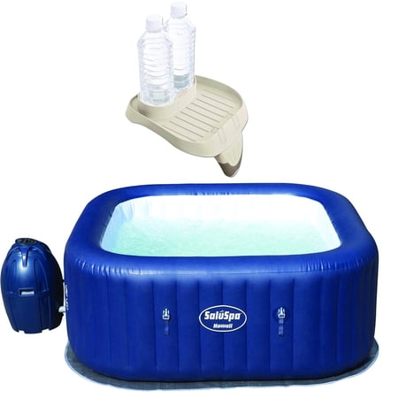 6-Person Portable Inflatable Spa Hot Tub Bundled w/ Attachable Cup Holder