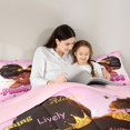 thumbnail image 4 of Castle Fairy Black Cute Princess Queen Comforter Set 3 Pieces,Crown Star Art Comforter Sets Queen,Pink,Pink Reversible,1 Comforter and 2 Pillowcases, 4 of 6