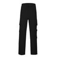 thumbnail image 3 of Men's Cargo Pants Linen Workwear Trousers Casual Comfortable Breathable Summer Spring Daily Wear Loose Fit Utility Pants For Outdoor Activities, 3 of 8