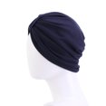 thumbnail image 4 of Turbante de satén - Gorro para dormir Talla única, Azul marino, 4 of 5