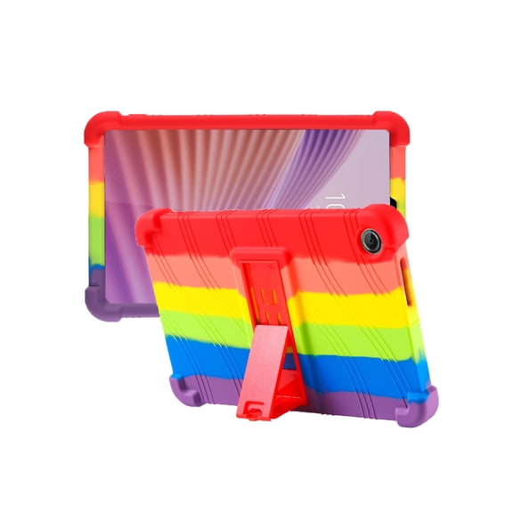 HYRACPO Silicone Case for Lenovo Tab One 8.7 inch, Soft Flexible Shockproof Protective Tablet Cover, Anti-Scratch & Lightweight Slim Design-Rainbow
