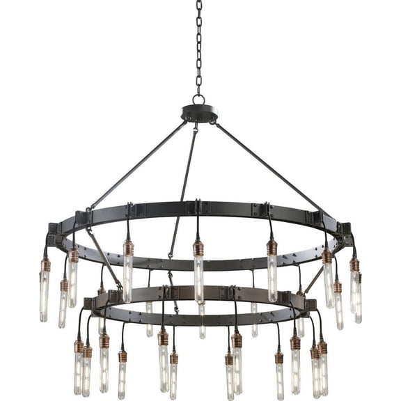 Stuyvesant Industrial Gunmetal Steel Chandelier