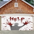 thumbnail image 4 of 6X13ft Halloween Garage Door Decorations Background Bloody Halloween Decorations Backdrop HELP Halloween Decorations Halloween Background Spooky Halloween Decor Indoor Outdoor Decor Banner Cover, 4 of 6