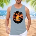 thumbnail image 2 of Beach Tank Top Men Summer Casual Coconut Tree Graphic Crewneck Sleeveless Shirt Beach Vacation Outfits, 2 of 5