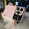 thumbnail image 5 of Compatible with iPhone 13 Pro Max Slim Case,Luxury Bling Transparent Hard PC Anti-Scratch Shockproof Case with Window Glass Lens Camera Protectorfor iPhone 13 Pro Max Women Girl Men-Pink, 5 of 7
