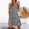 thumbnail image 2 of Vikakiooze Women Summer dresses， Round-Neck Short Sleeve Vacation Pockets Dress, 2 of 8