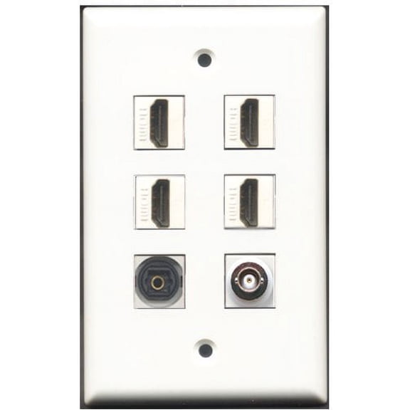 RiteAV - 4 Port HDMI 1 Toslink 1 BNC Wall Plate