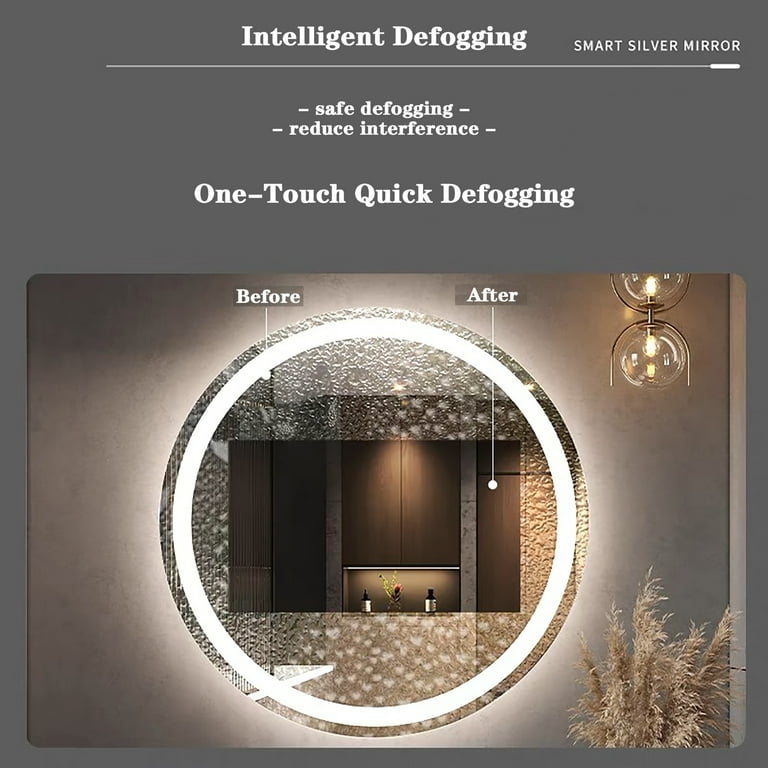 Half Moon Frameless Backlit Bathroom Mirror Smart Led Light Wall