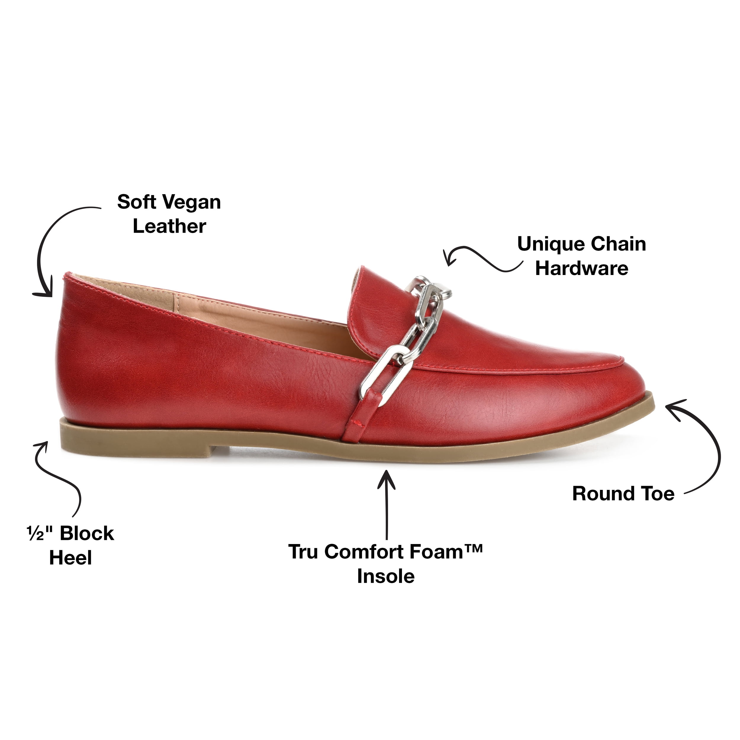 Journee Womens Madison Slip On Round Toe Loafer Flats