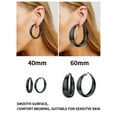 thumbnail image 4 of U7 Hoop Earring for Women Chunky Stainless Steel Earring Black Hoop Earring Jewelry Christmas Birthday Gift for Daughter Wife, 40mm, 4 of 8