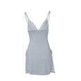 thumbnail image 4 of Chroia Women's Floral Lace Nightgown - Sexy Side Split, V-Neck Babydoll, Spaghetti Strap Chemise, 4 of 8