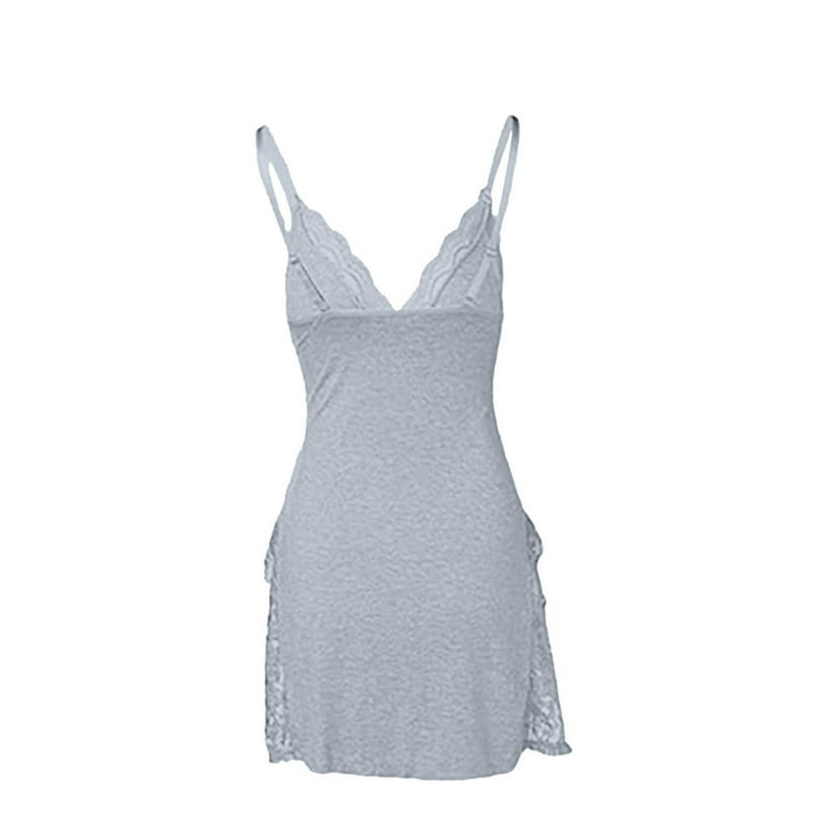 chinese dress ladies Cute Nightgowns For Women Lace Trim Sleep Dress High Slit Nightgown Lace  Trim Side Sleep Dress Bowknot Decor Sleep Modal Cami Spaghetti Dress at  Amazon Women's Clothing store main image 1