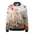 thumbnail image 5 of Veste Décontractée Légère à Imprimé Floral pour Femmes, Col Montant, pour Sports Quotidiens, 5 of 5