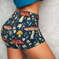 thumbnail image 4 of Yiaed Colorful Mushrooms Print Women's Athletic Shorts Running Shorts Sporty Short High Waisted Elastic Workout Shorts for Yoga Gym Running & Sports -X-Large, 4 of 6