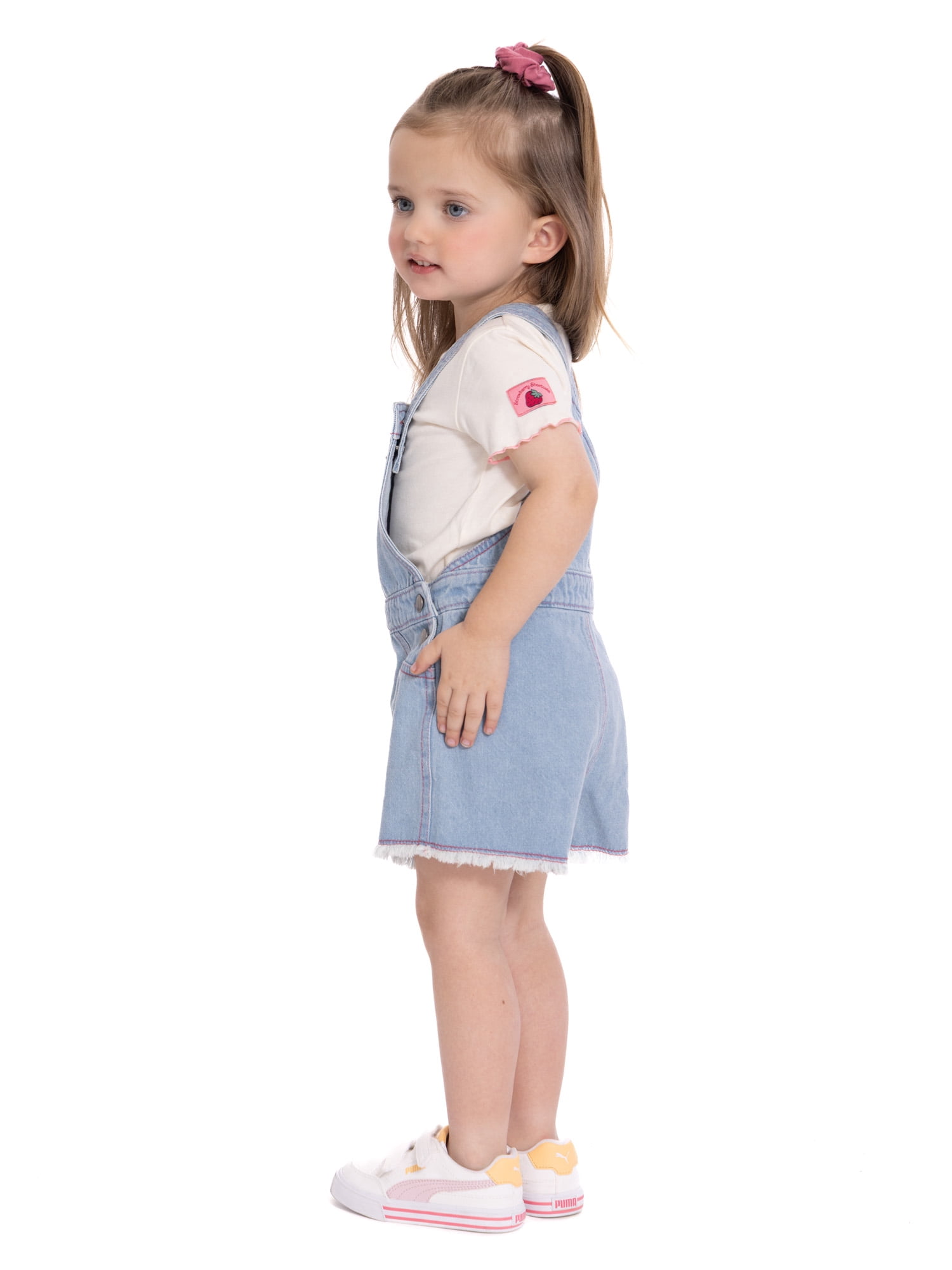 Strawberry Shortcake Toddler Girls Denim Shortall and Short Sleeve Tee Set, 2-Piece, Sizes 12M-5T