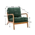 thumbnail image 7 of Wood Frame Armchair, Modern Accent Chair Lounge Chair with Fabric Padded Seat and Backrest, Living Room Chair Reading Chair, for Home Office Apartment, Emerald, 7 of 7