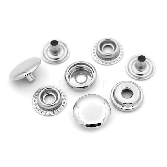 CRAFTMEMORE 50 Sets Silver Snap Fasteners Ring-Socket Press Studs for Jacket Bag Canvas Closures #201 VT47 (15mm (0.59""))