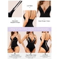 thumbnail image 5 of Sveltors Women's Lace Shapewear Bodysuit Tummy Control Sexy Low Back V Neck Body Suit Thong Built in Bra, 5 of 7