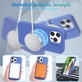 thumbnail image 3 of Magnetic Case for iPhone 11 with Hidden Ring Stand, Slim Kickstand Case Compatible with MagSafe Shockproof Soft Microfiber Lining Protective Case Cover for iPhone 11, Darkblue, 3 of 6