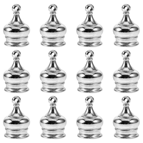 12 Pcs Lamp Shade Parts Finials Decorative Toppers Fixtures Silver
