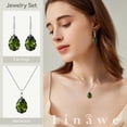 thumbnail image 4 of Linawe Imitation Diamond Crystal Costume Jewelry Set for Women, Silver, Peridot Green, 4 of 6