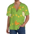thumbnail image 3 of Wukai Funny Chicken Men's Casual Short-Sleeve Button Down Shirt - Lightweight Summer Dress Shirt for Daily Wear-, 3 of 7