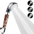 thumbnail image 3 of 1/3/5PCSThree-speed adjustable nozzle Booster handheld bathroom shower Removable and washable anion filter shower (Sliver,3PCS), 3 of 6